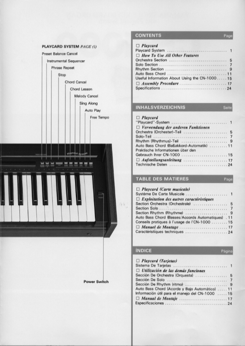 Yamaha CN-1000 User Manual | Page 4 / 30