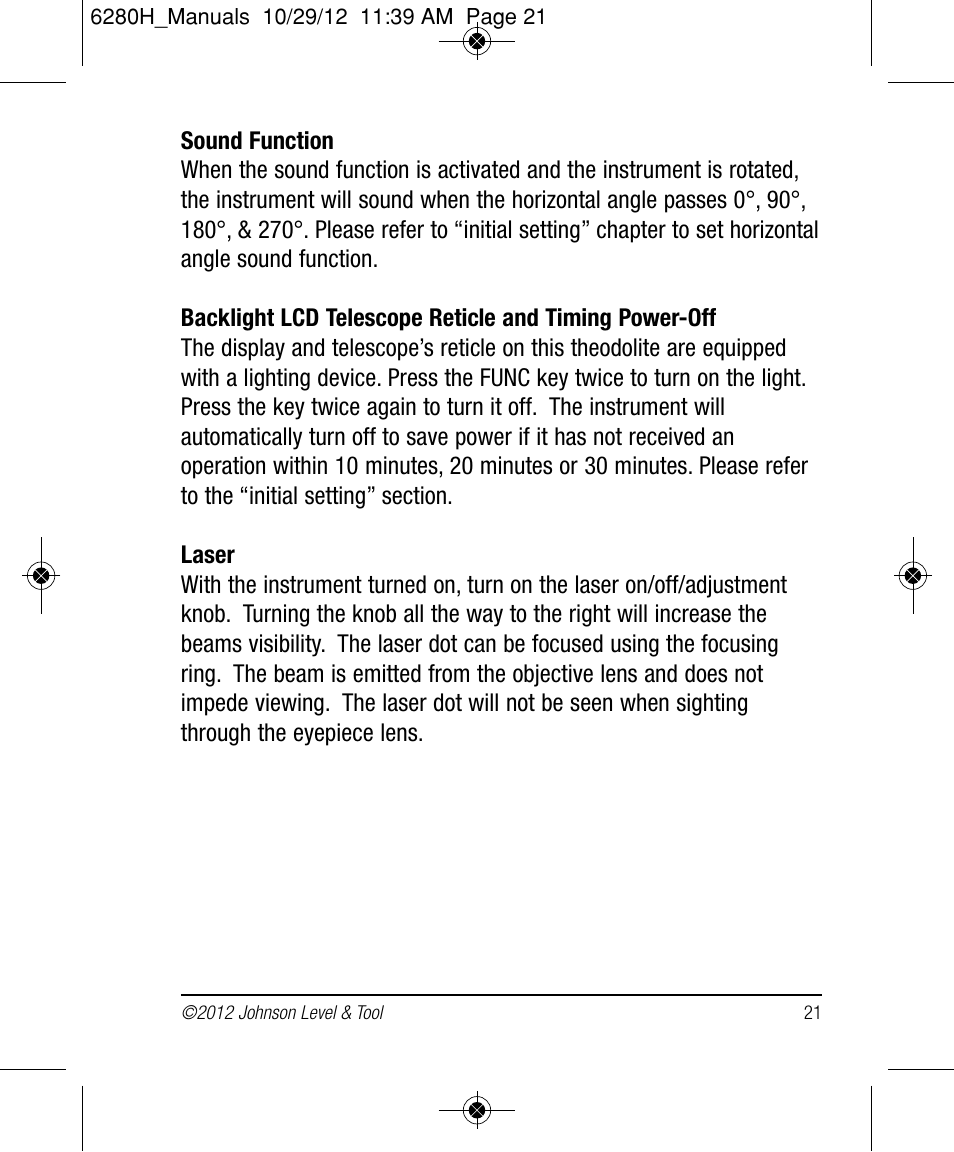 Johnson Level & Tool Mfg. 40-6936 User Manual | Page 21 / 38