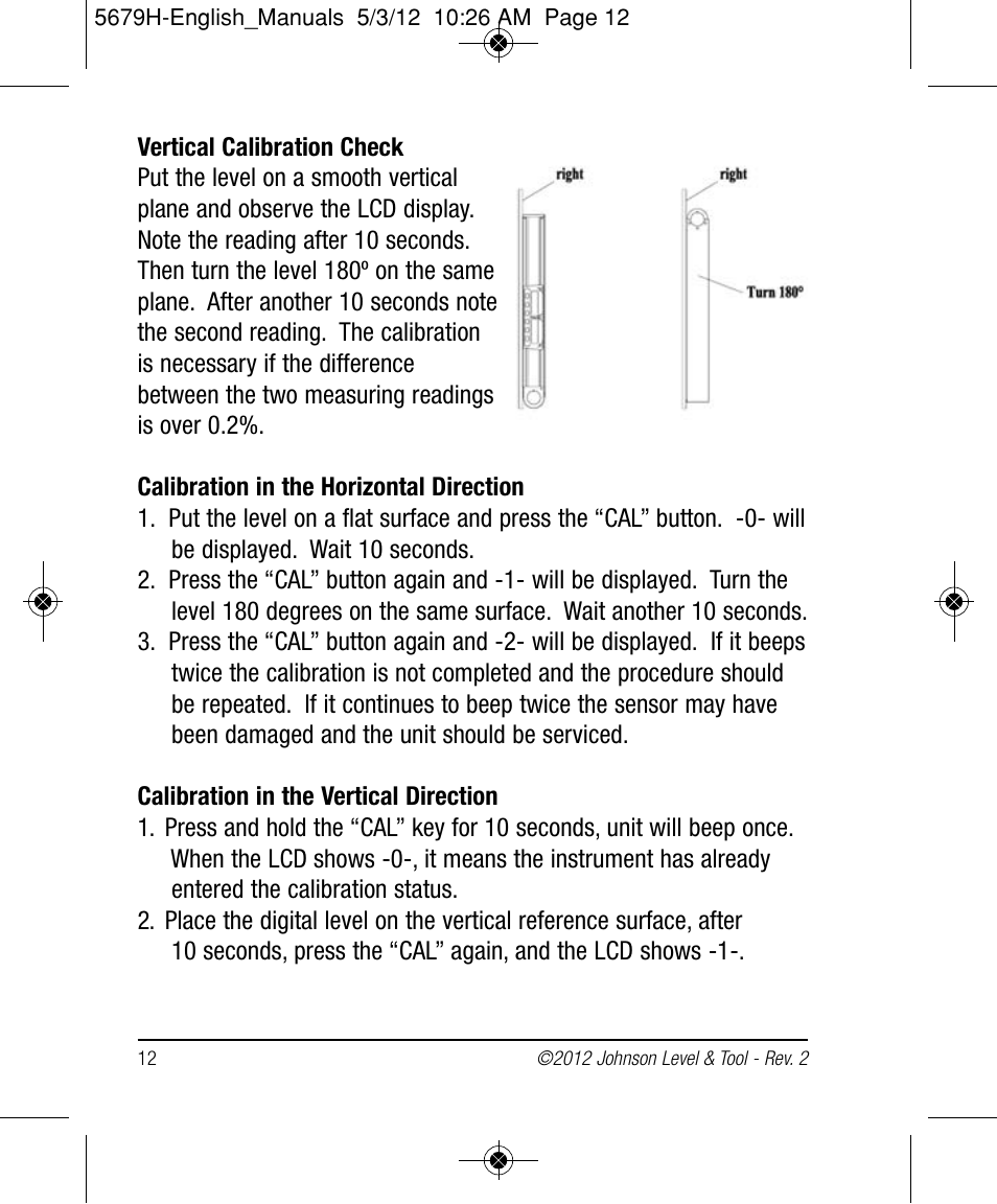 Johnson Level & Tool Mfg. 40-6065 User Manual | Page 12 / 16