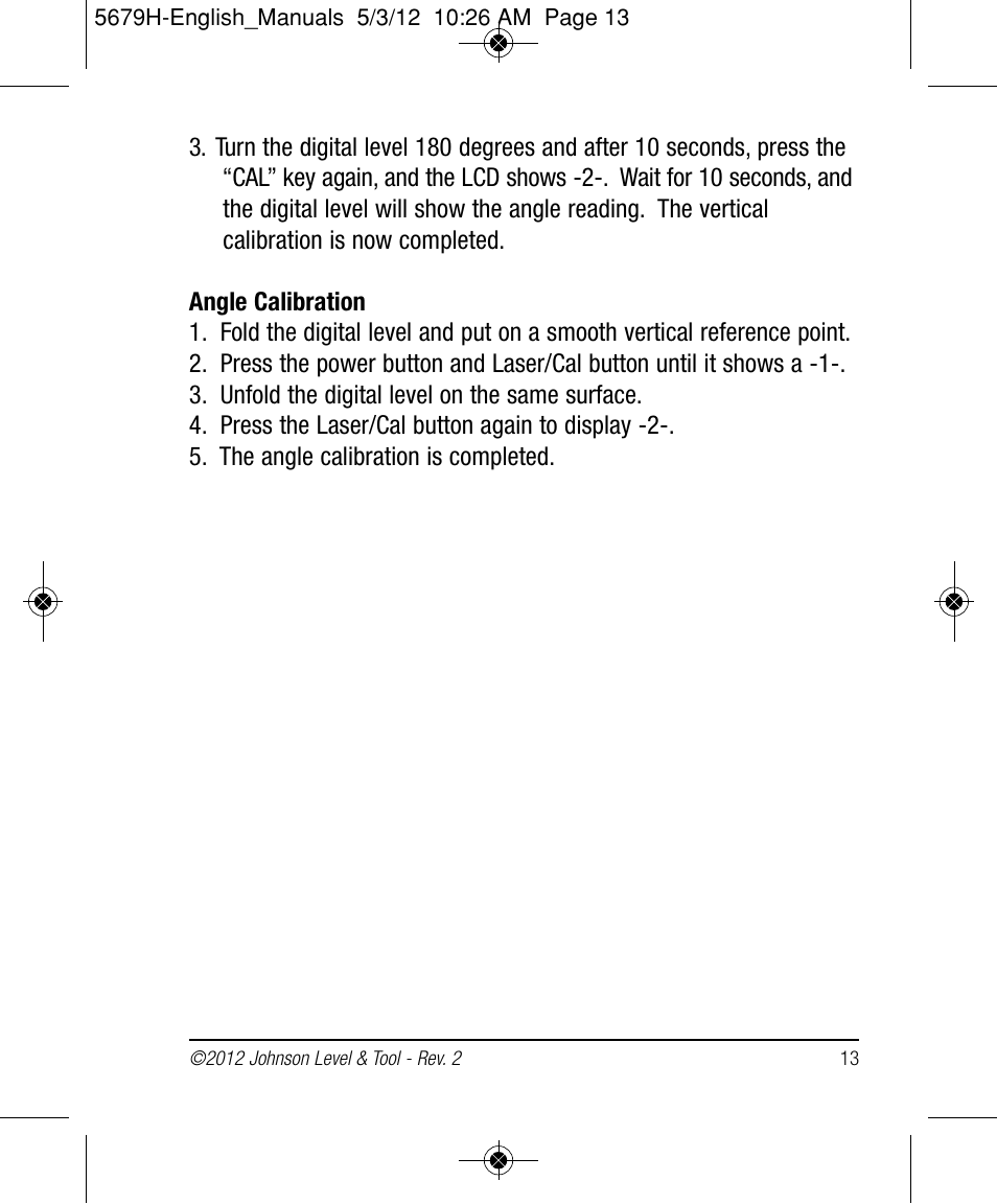Johnson Level & Tool Mfg. 40-6065 User Manual | Page 13 / 16