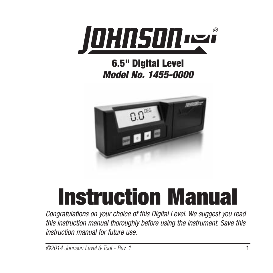 Johnson Level & Tool Mfg. 1455-0000 User Manual | 42 pages