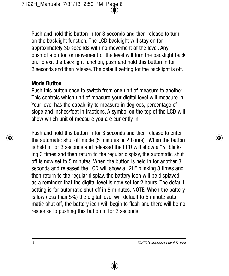 Johnson Level & Tool Mfg. 1457-1000 User Manual | Page 6 / 12
