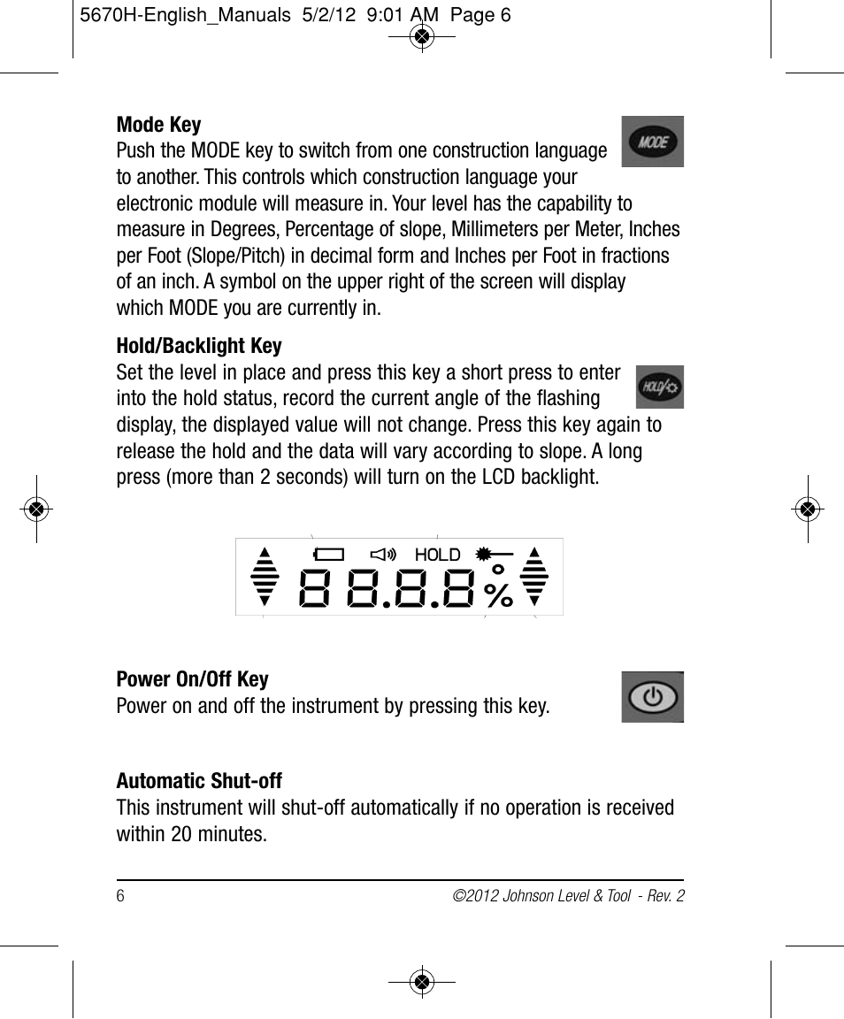 Johnson Level & Tool Mfg. 40-6060 User Manual | Page 6 / 12