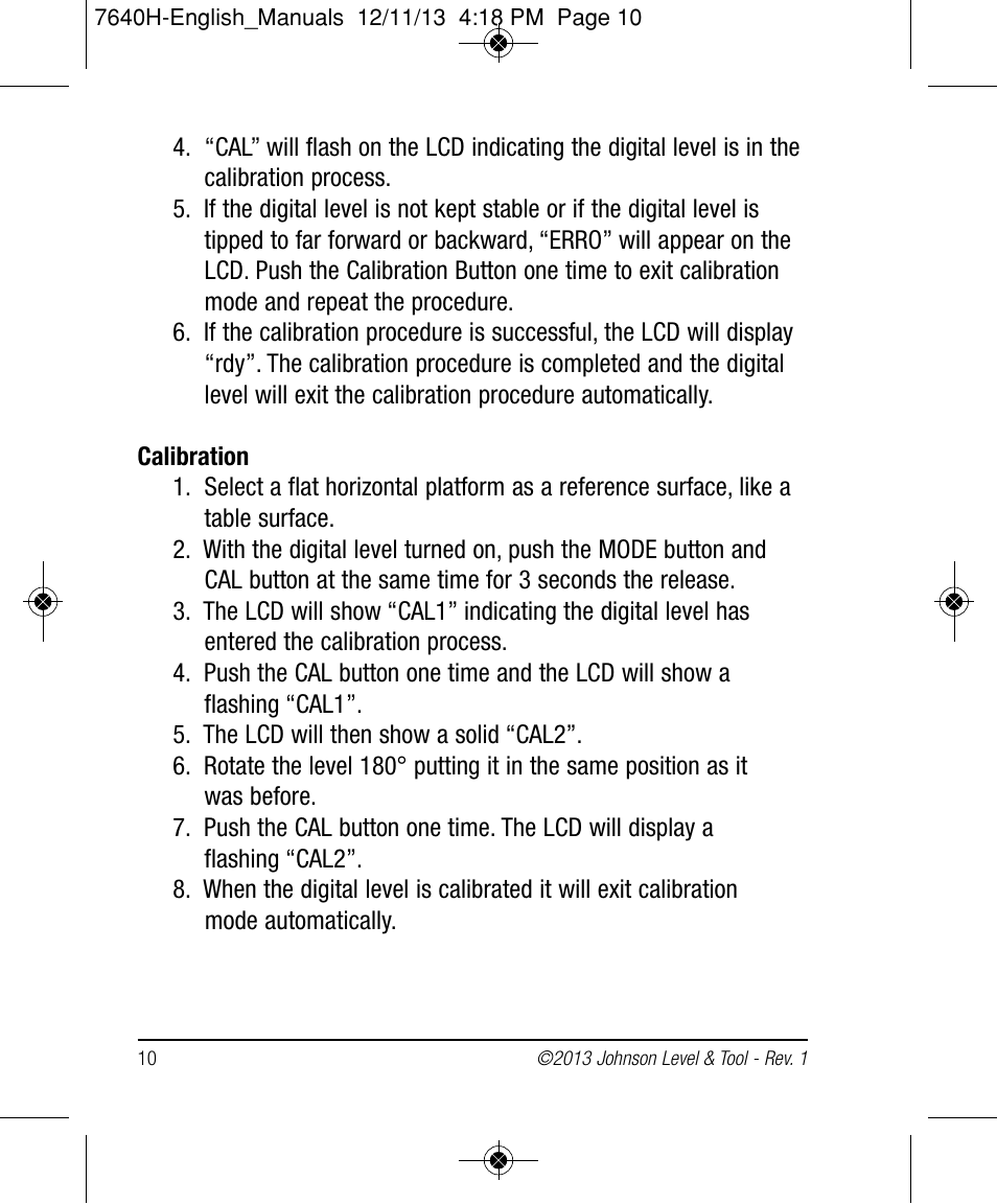 Johnson Level & Tool Mfg. 1880-4800 User Manual | Page 10 / 12