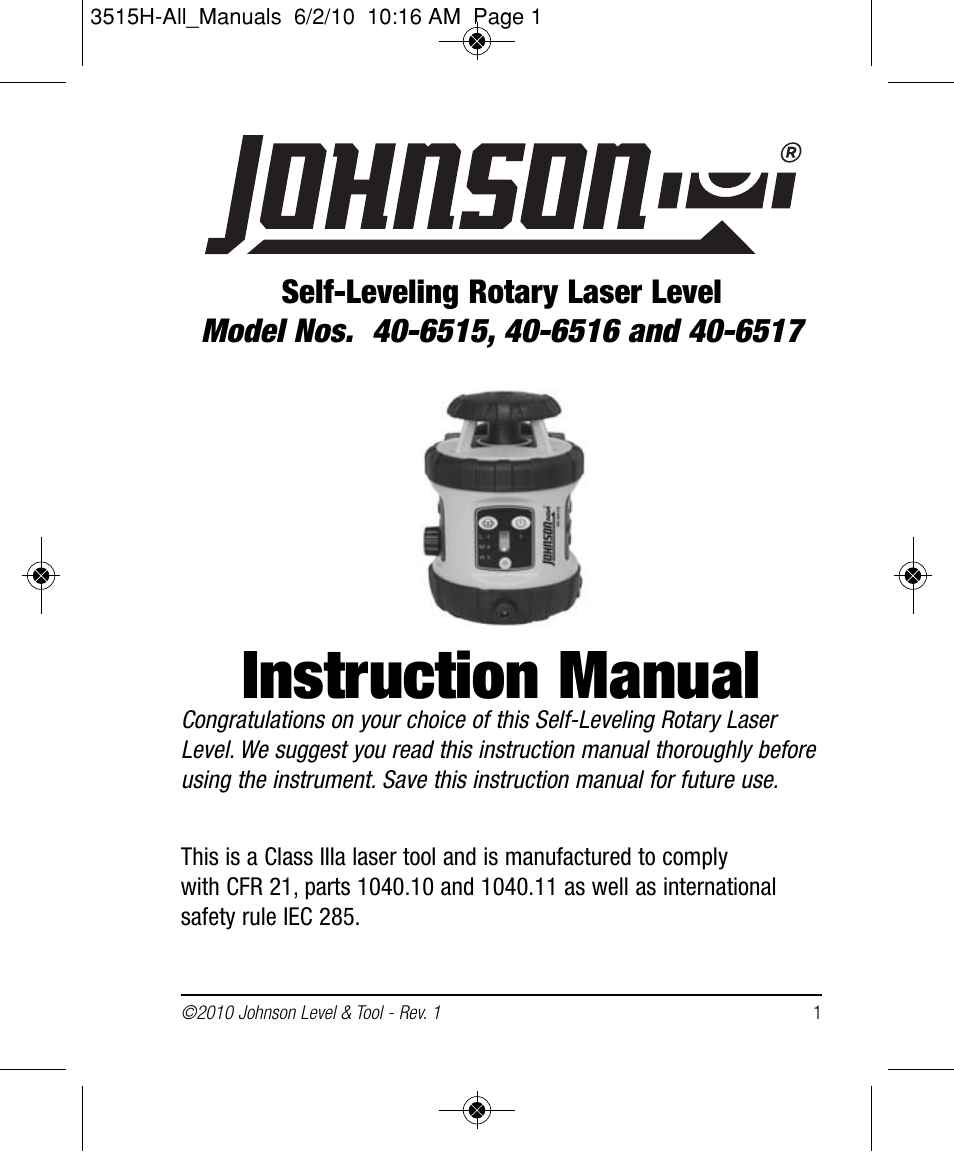 Johnson Level & Tool Mfg. 40-6517 User Manual | 84 pages