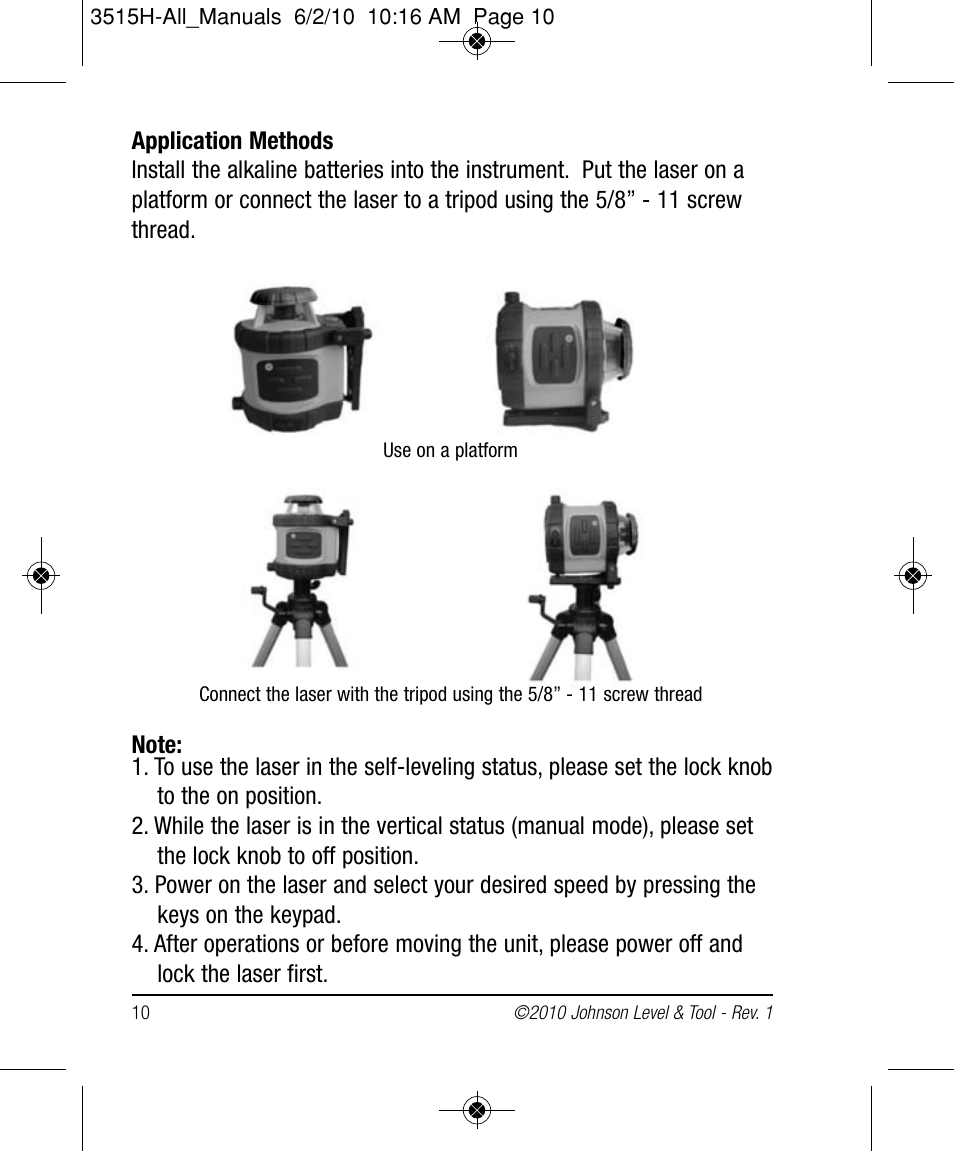 Johnson Level & Tool Mfg. 40-6517 User Manual | Page 10 / 84