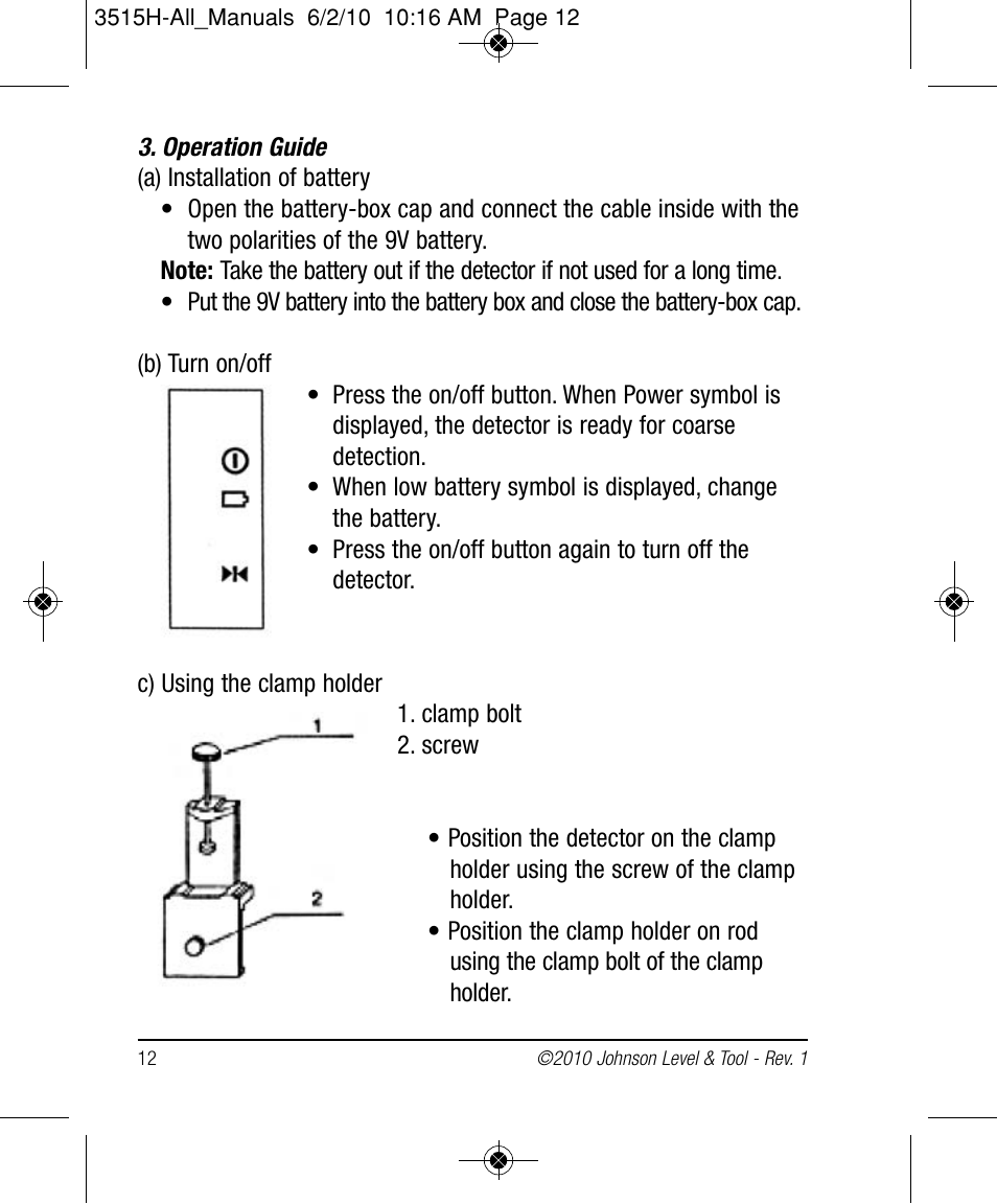 Johnson Level & Tool Mfg. 40-6517 User Manual | Page 12 / 84