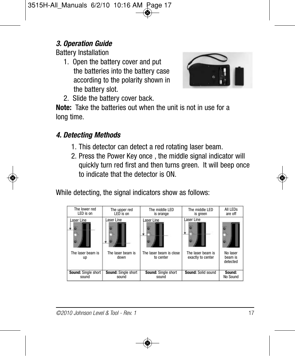 Johnson Level & Tool Mfg. 40-6517 User Manual | Page 17 / 84