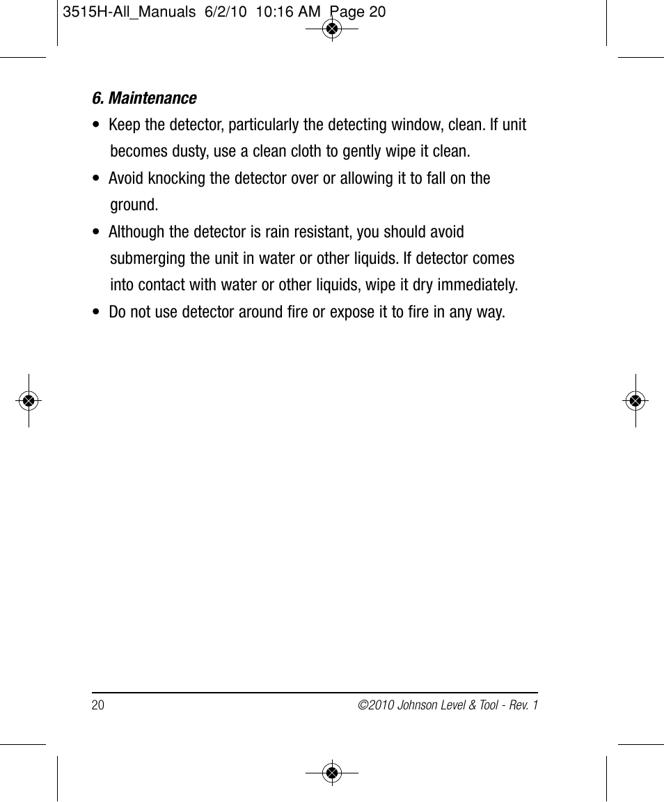 Johnson Level & Tool Mfg. 40-6517 User Manual | Page 20 / 84
