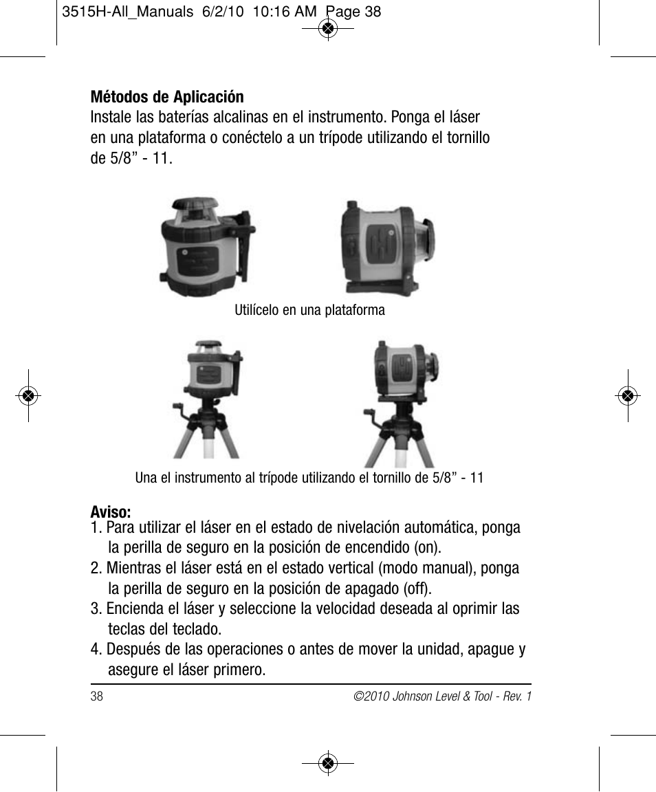 Johnson Level & Tool Mfg. 40-6517 User Manual | Page 38 / 84