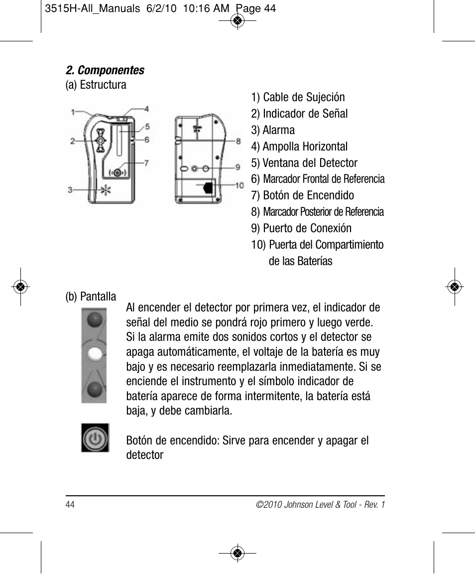 Johnson Level & Tool Mfg. 40-6517 User Manual | Page 44 / 84