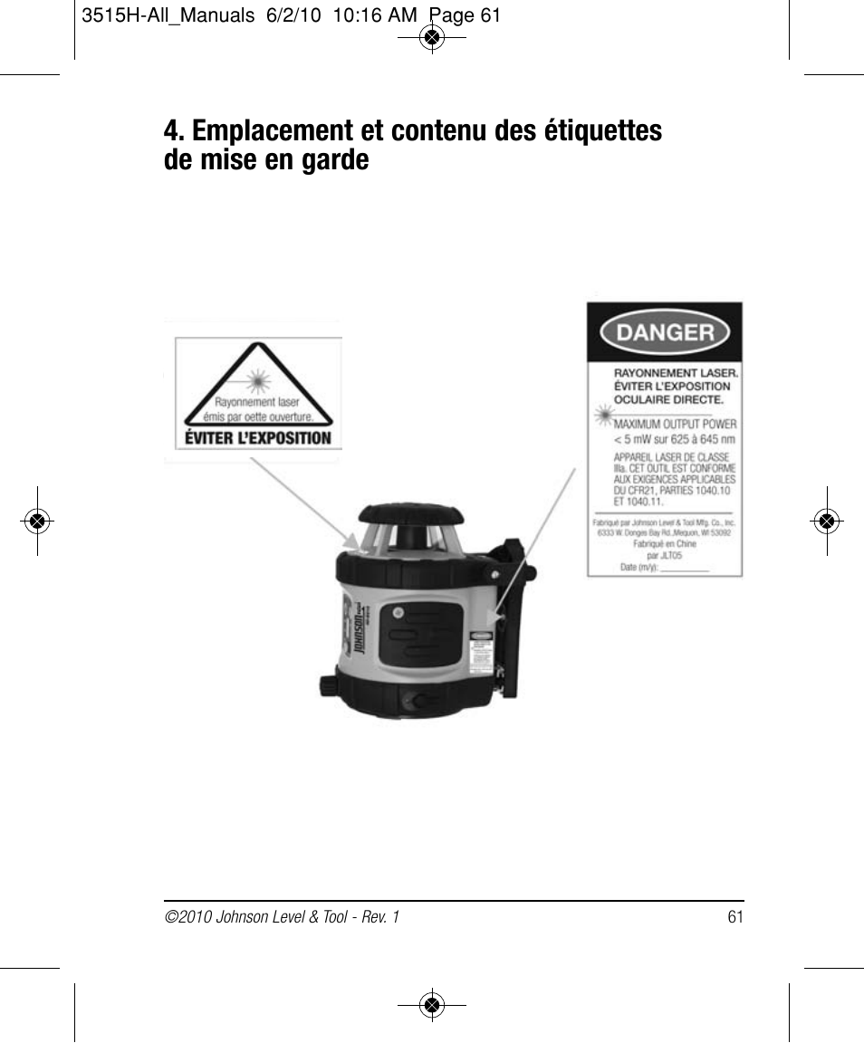 Johnson Level & Tool Mfg. 40-6517 User Manual | Page 61 / 84