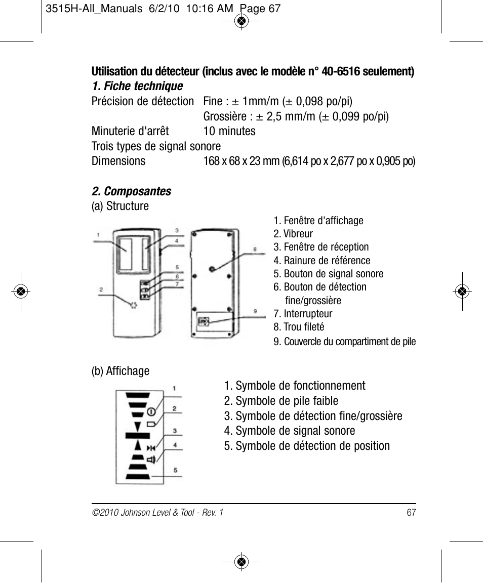 Johnson Level & Tool Mfg. 40-6517 User Manual | Page 67 / 84