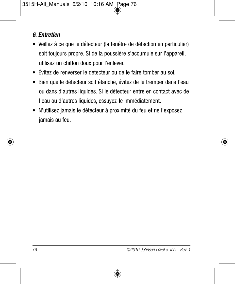 Johnson Level & Tool Mfg. 40-6517 User Manual | Page 76 / 84