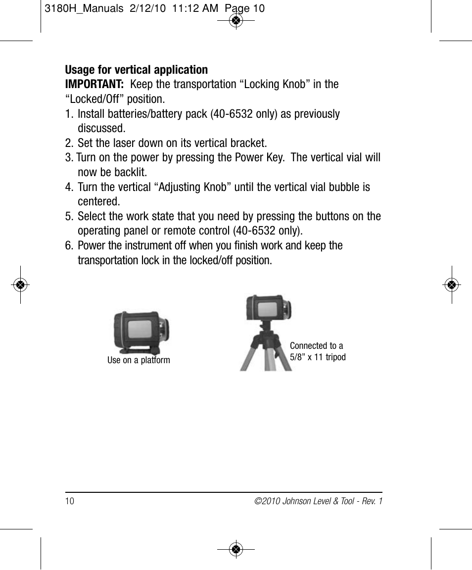 Johnson Level & Tool Mfg. 40-6532 User Manual | Page 10 / 24