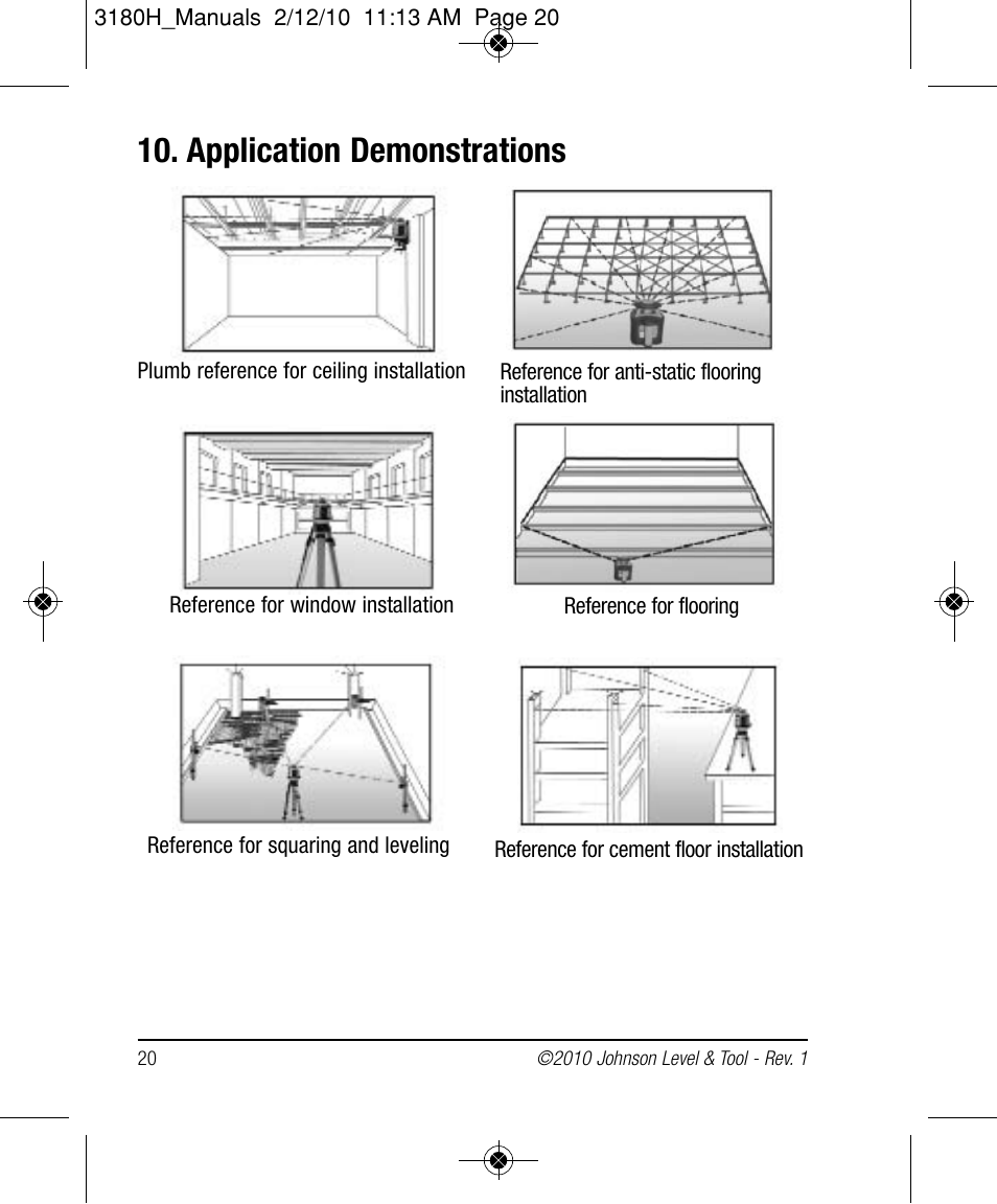 Application demonstrations | Johnson Level & Tool Mfg. 40-6532 User Manual | Page 20 / 24
