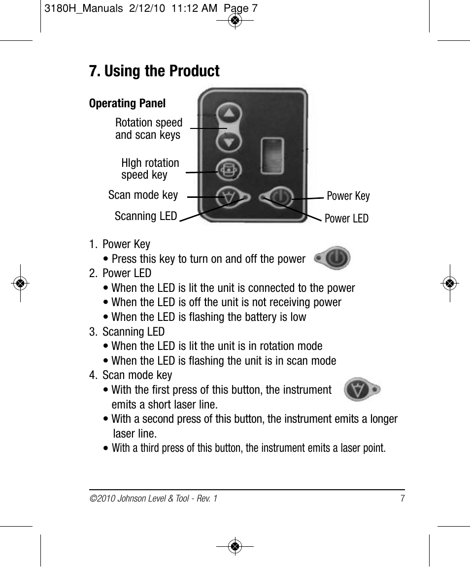 Using the product | Johnson Level & Tool Mfg. 40-6532 User Manual | Page 7 / 24