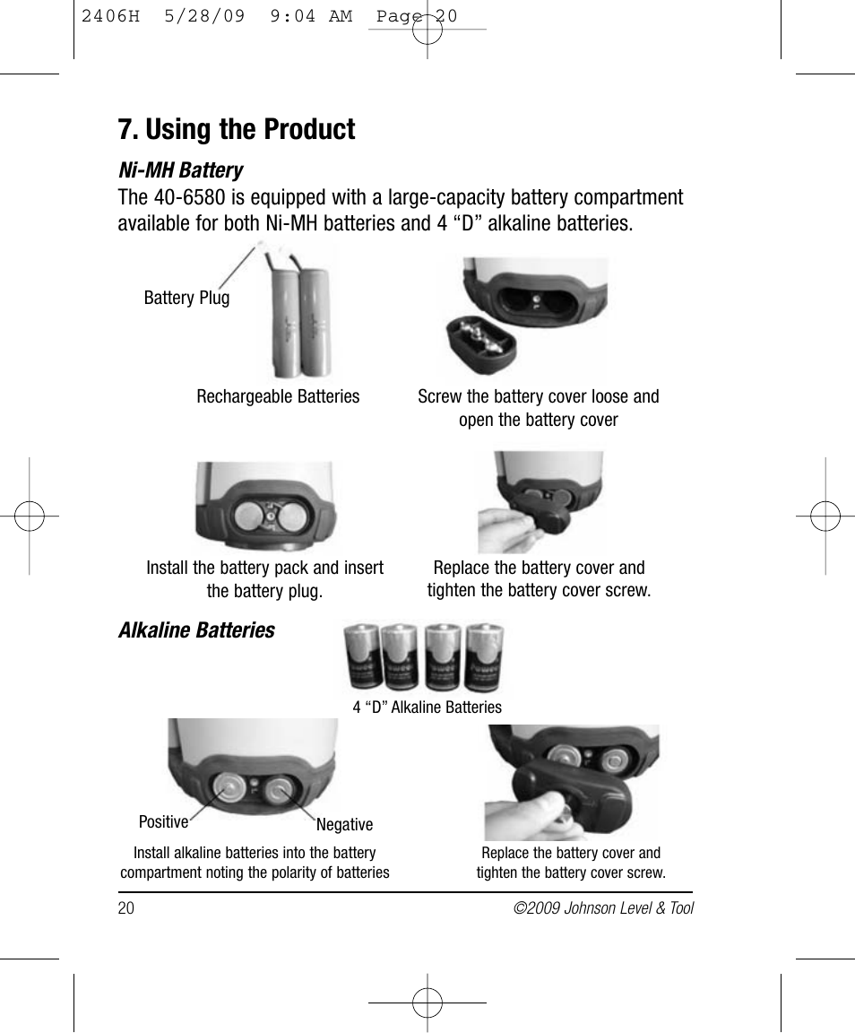 Using the product | Johnson Level & Tool Mfg. 40-6580 User Manual | Page 20 / 30