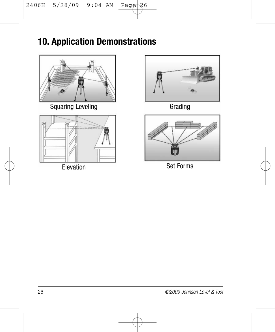 Application demonstrations | Johnson Level & Tool Mfg. 40-6580 User Manual | Page 26 / 30