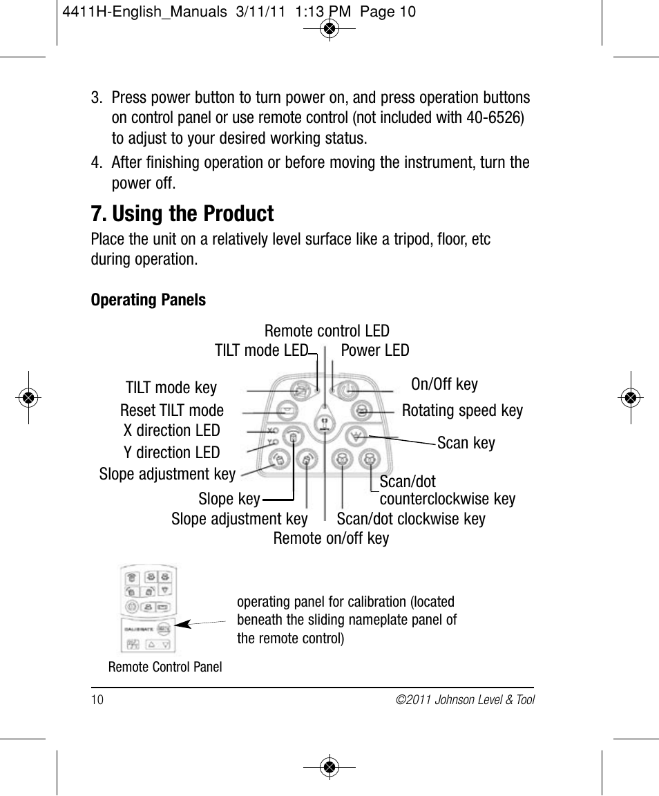 Using the product | Johnson Level & Tool Mfg. 40-6544 User Manual | Page 10 / 30