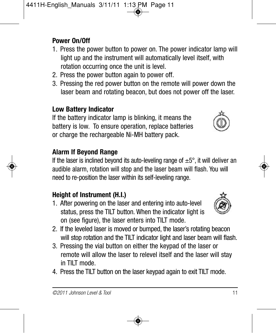 Johnson Level & Tool Mfg. 40-6544 User Manual | Page 11 / 30