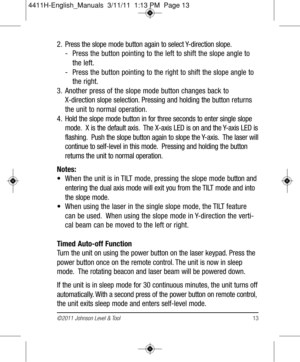 Johnson Level & Tool Mfg. 40-6544 User Manual | Page 13 / 30