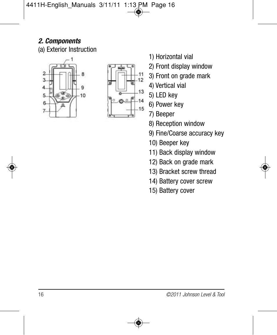 Johnson Level & Tool Mfg. 40-6544 User Manual | Page 16 / 30