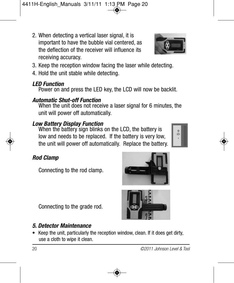 Johnson Level & Tool Mfg. 40-6544 User Manual | Page 20 / 30