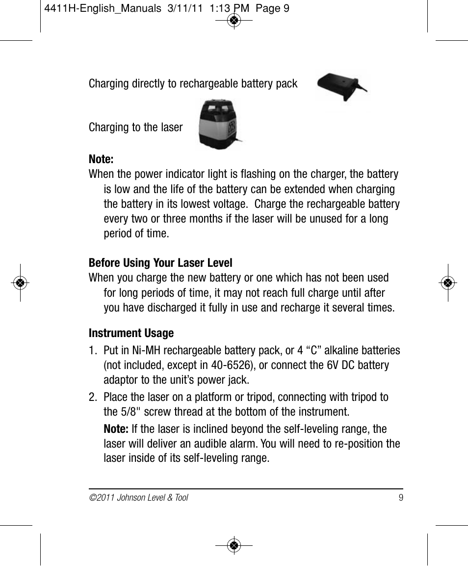 Johnson Level & Tool Mfg. 40-6544 User Manual | Page 9 / 30
