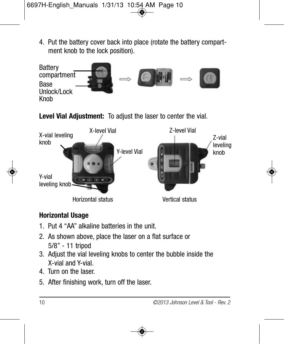 Johnson Level & Tool Mfg. 40-6512 User Manual | Page 10 / 22