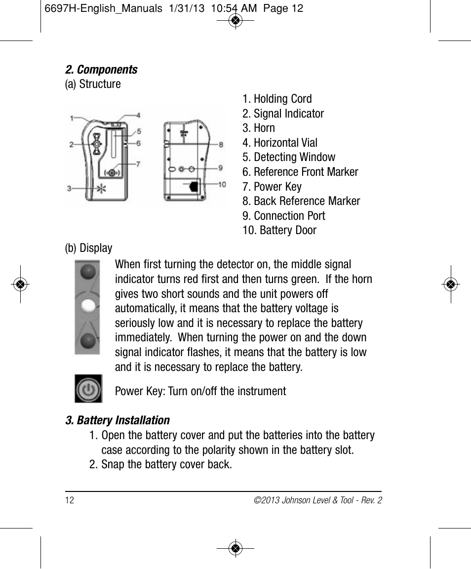Johnson Level & Tool Mfg. 40-6512 User Manual | Page 12 / 22