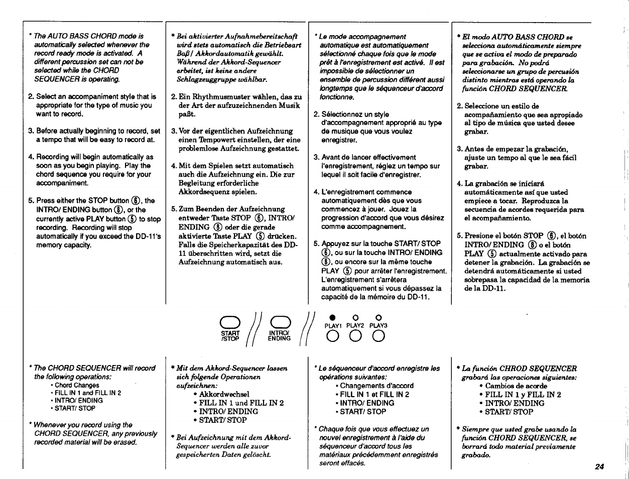 O // o, O o o | Yamaha DD-11 User Manual | Page 25 / 39