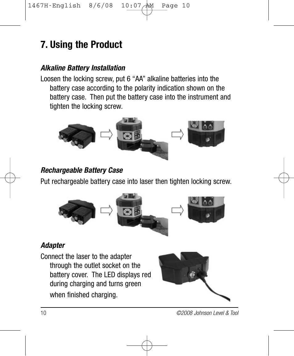 Using the product | Johnson Level & Tool Mfg. 40-6537 User Manual | Page 10 / 18