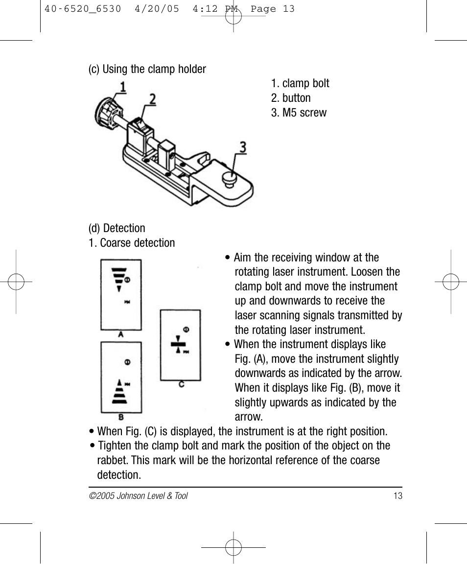 Johnson Level & Tool Mfg. 40-6530 User Manual | Page 13 / 21