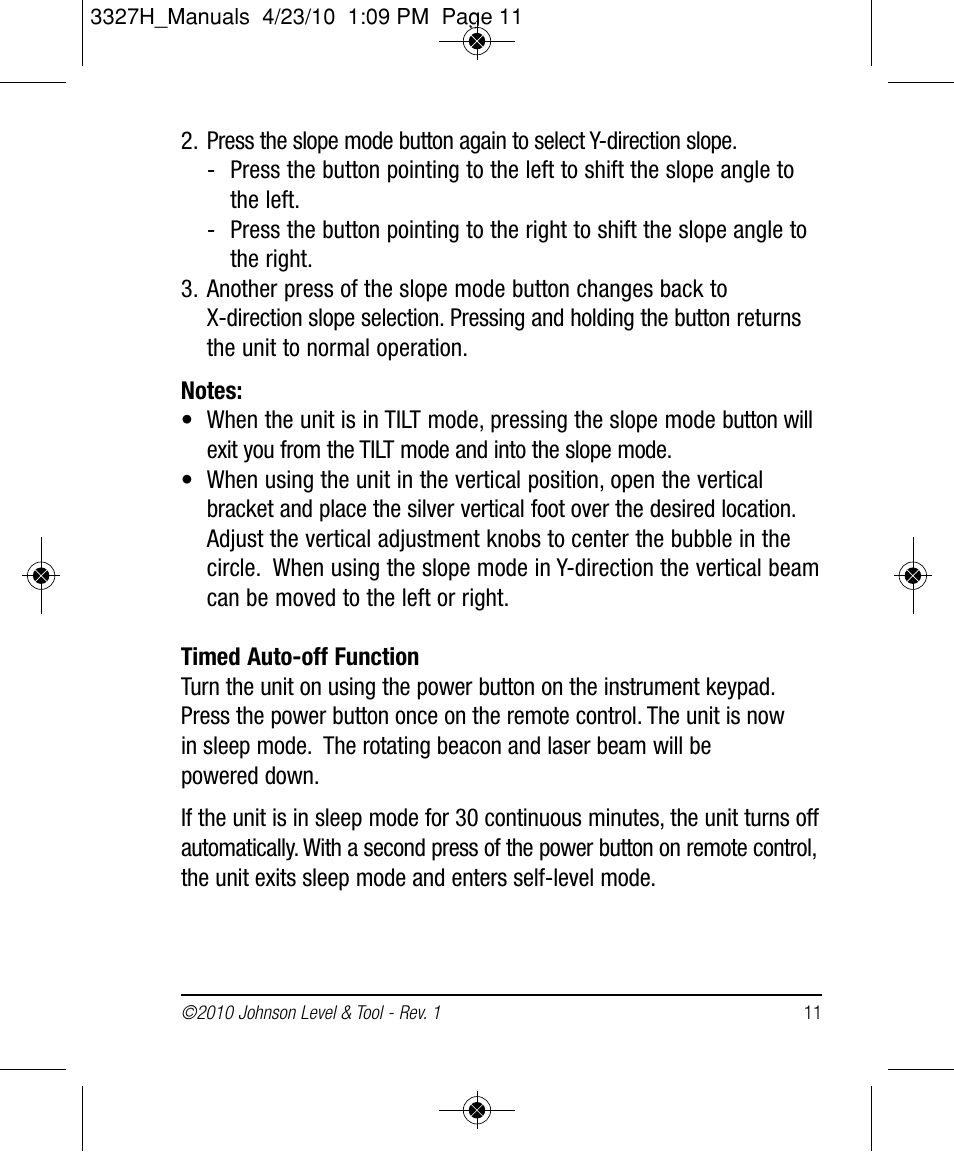 Johnson Level & Tool Mfg. 40-6522 User Manual | Page 11 / 26