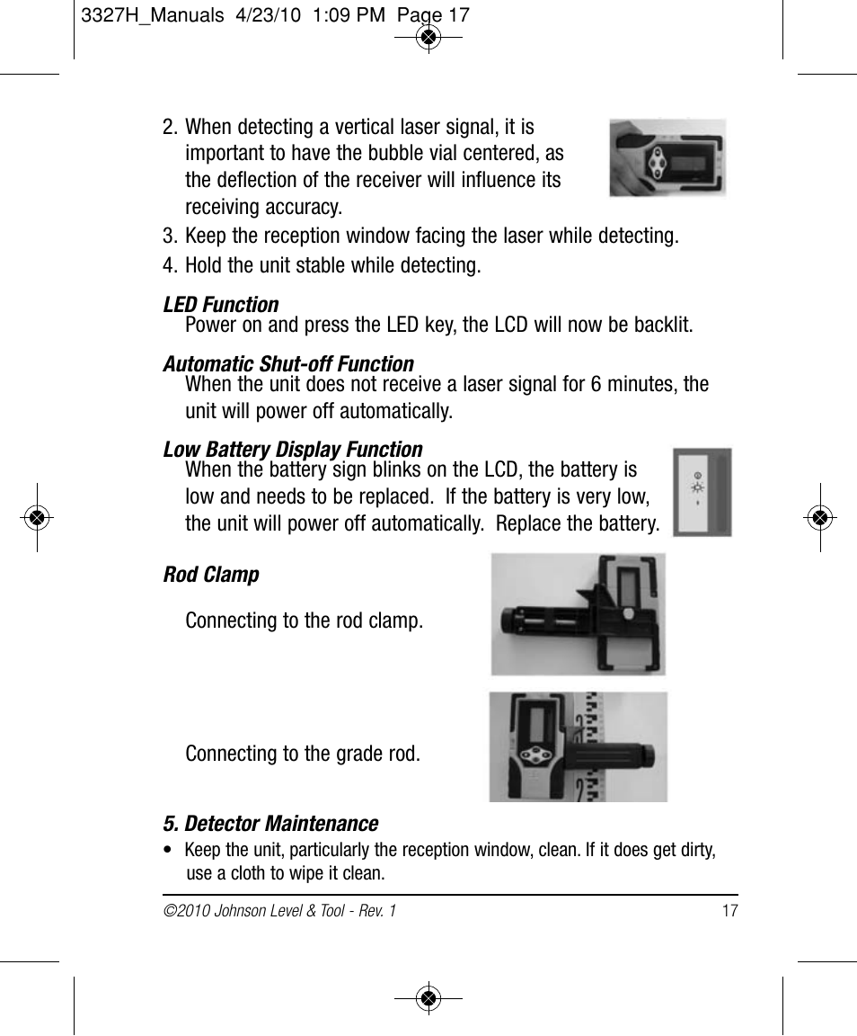 Johnson Level & Tool Mfg. 40-6522 User Manual | Page 17 / 26