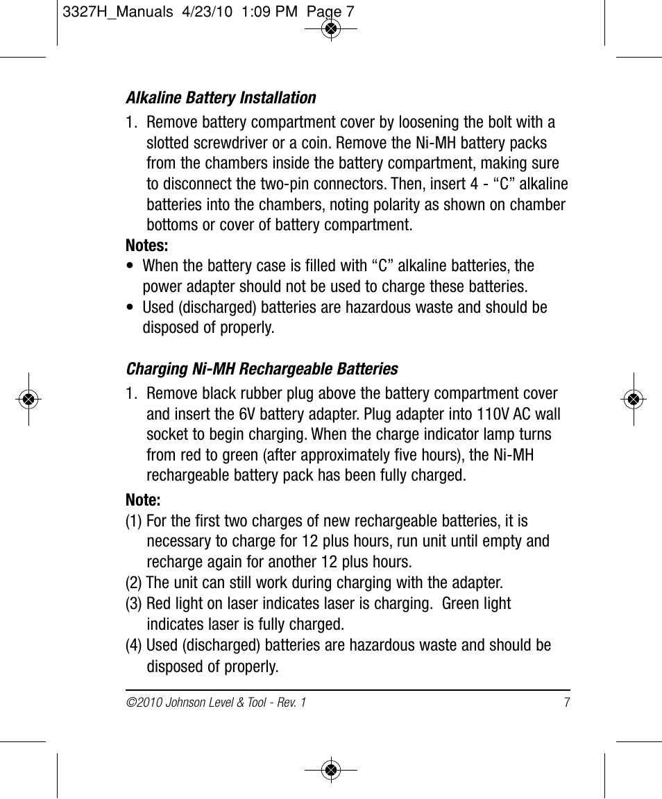 Johnson Level & Tool Mfg. 40-6522 User Manual | Page 7 / 26