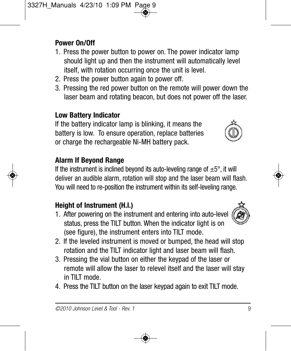 Johnson Level & Tool Mfg. 40-6522 User Manual | Page 9 / 26