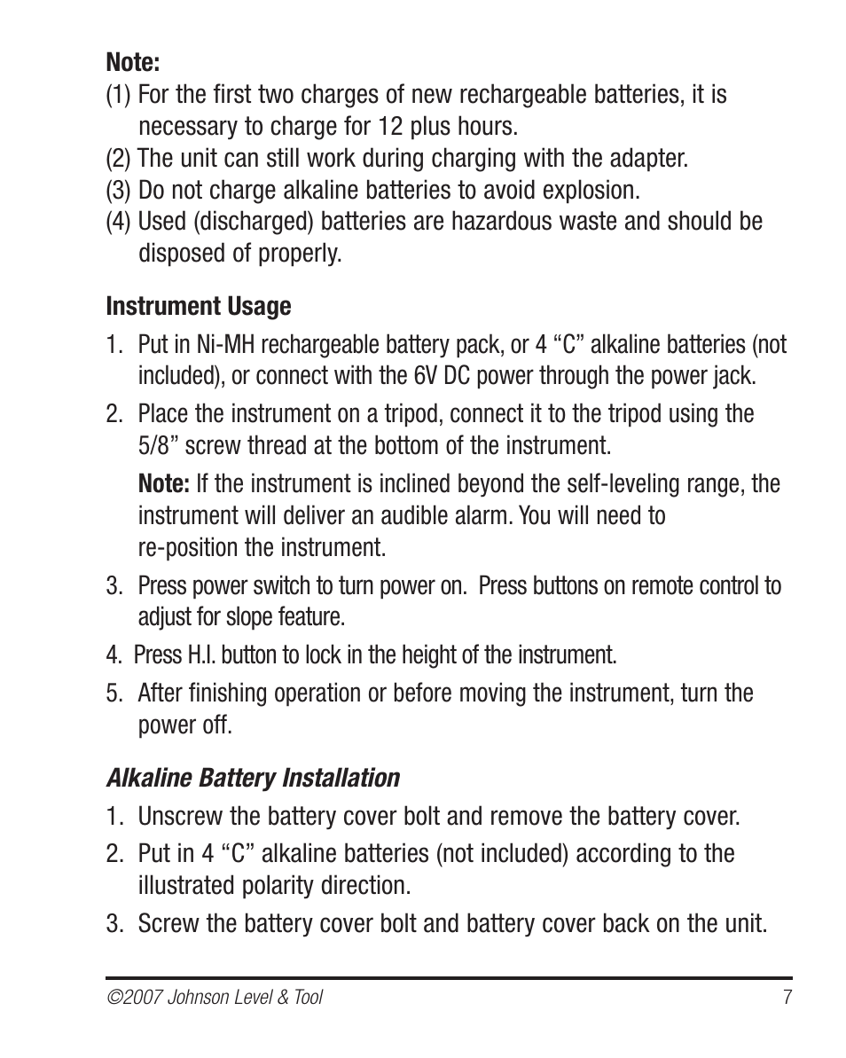 Johnson Level & Tool Mfg. 40-6535 User Manual | Page 7 / 20