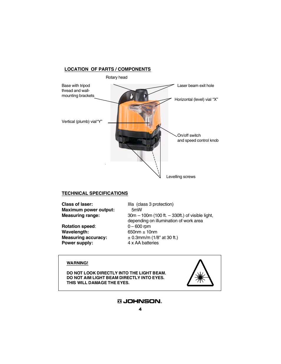 Johnson Level & Tool Mfg. 40-0917 User Manual | Page 4 / 8