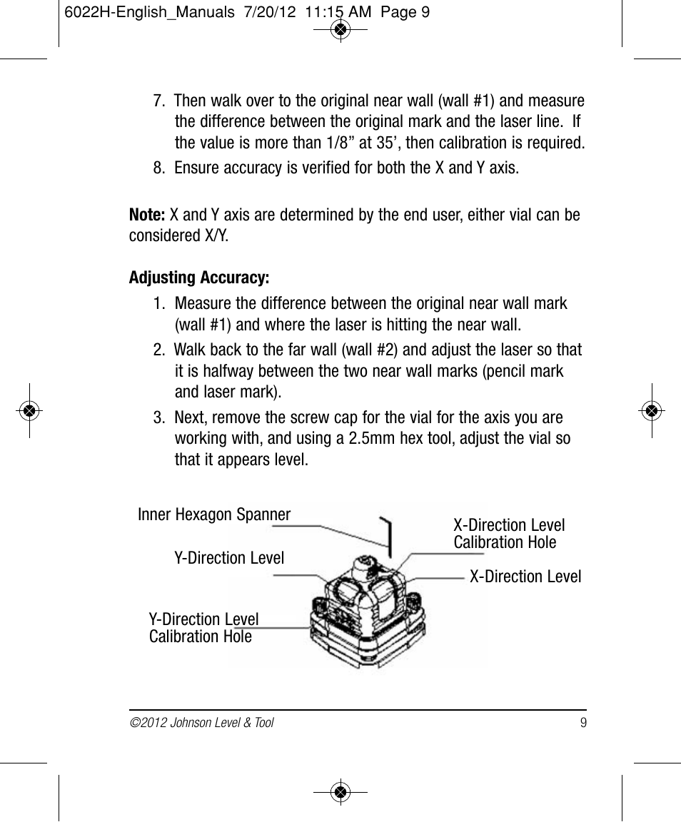 Johnson Level & Tool Mfg. 40-0922 User Manual | Page 9 / 14