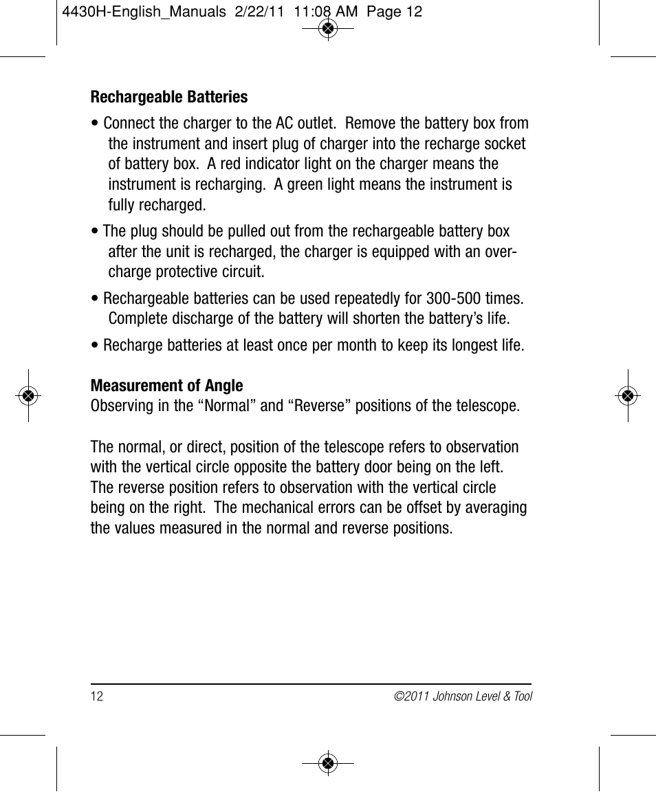 Johnson Level & Tool Mfg. 40-6935 User Manual | Page 12 / 36