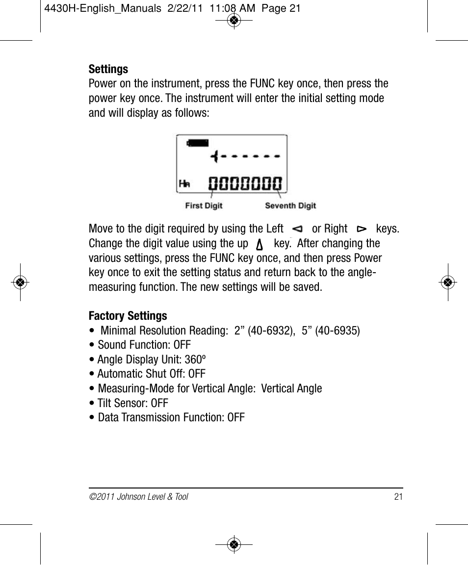 Johnson Level & Tool Mfg. 40-6935 User Manual | Page 21 / 36