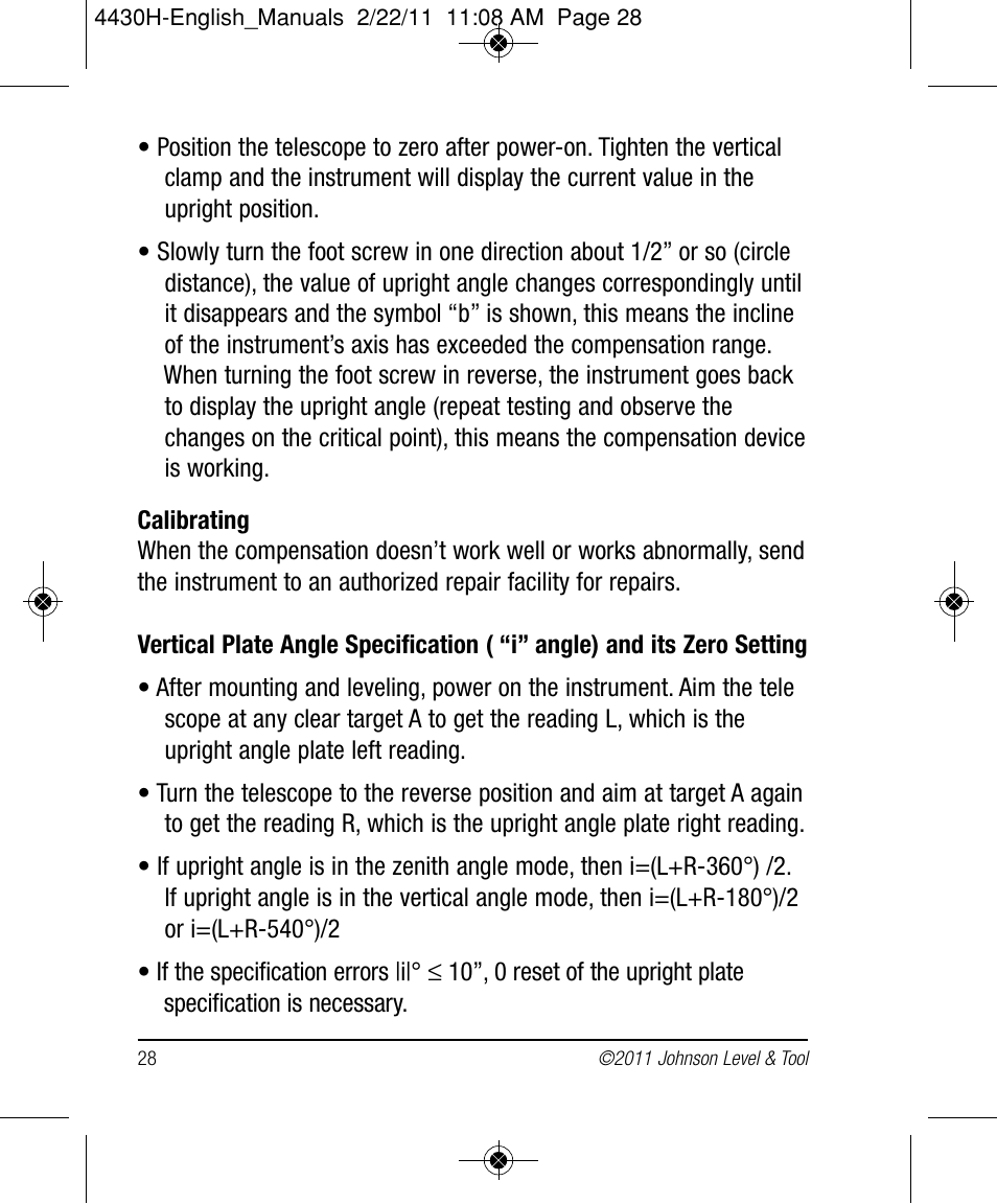 Johnson Level & Tool Mfg. 40-6935 User Manual | Page 28 / 36