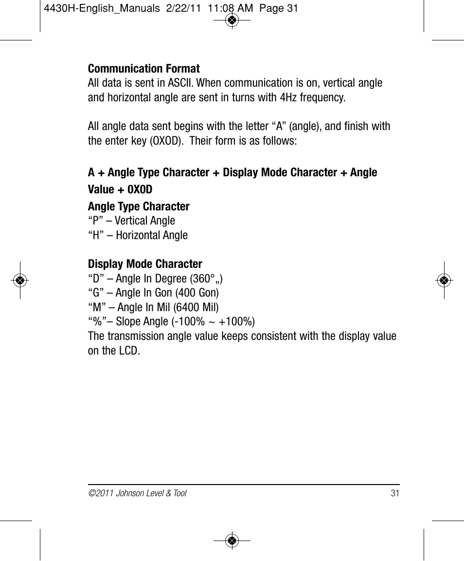 Johnson Level & Tool Mfg. 40-6935 User Manual | Page 31 / 36