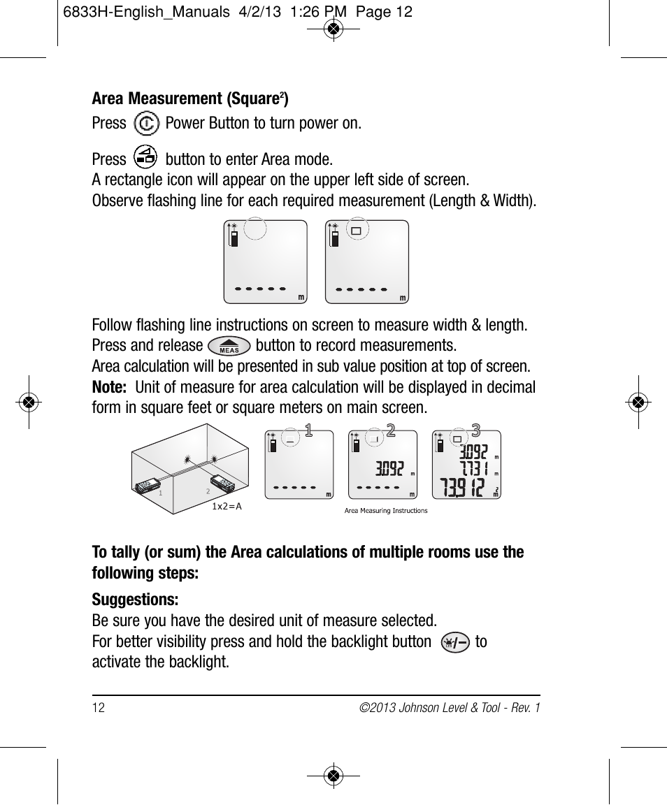 Johnson Level & Tool Mfg. 40-6004 User Manual | Page 12 / 24