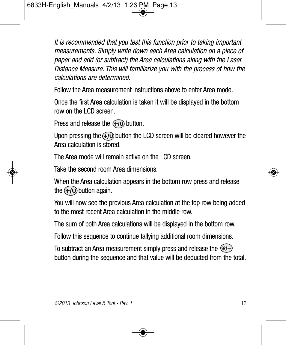 Johnson Level & Tool Mfg. 40-6004 User Manual | Page 13 / 24