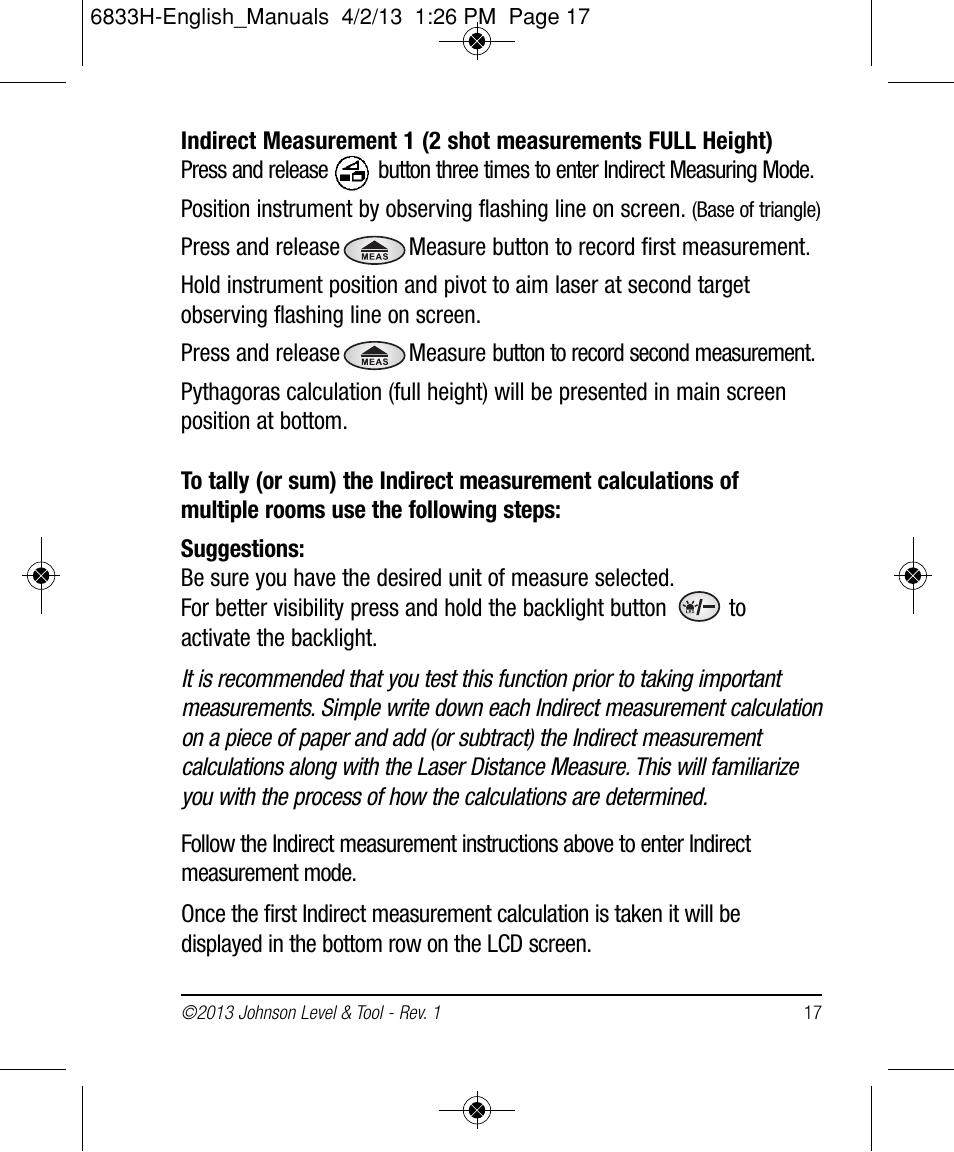 Johnson Level & Tool Mfg. 40-6004 User Manual | Page 17 / 24