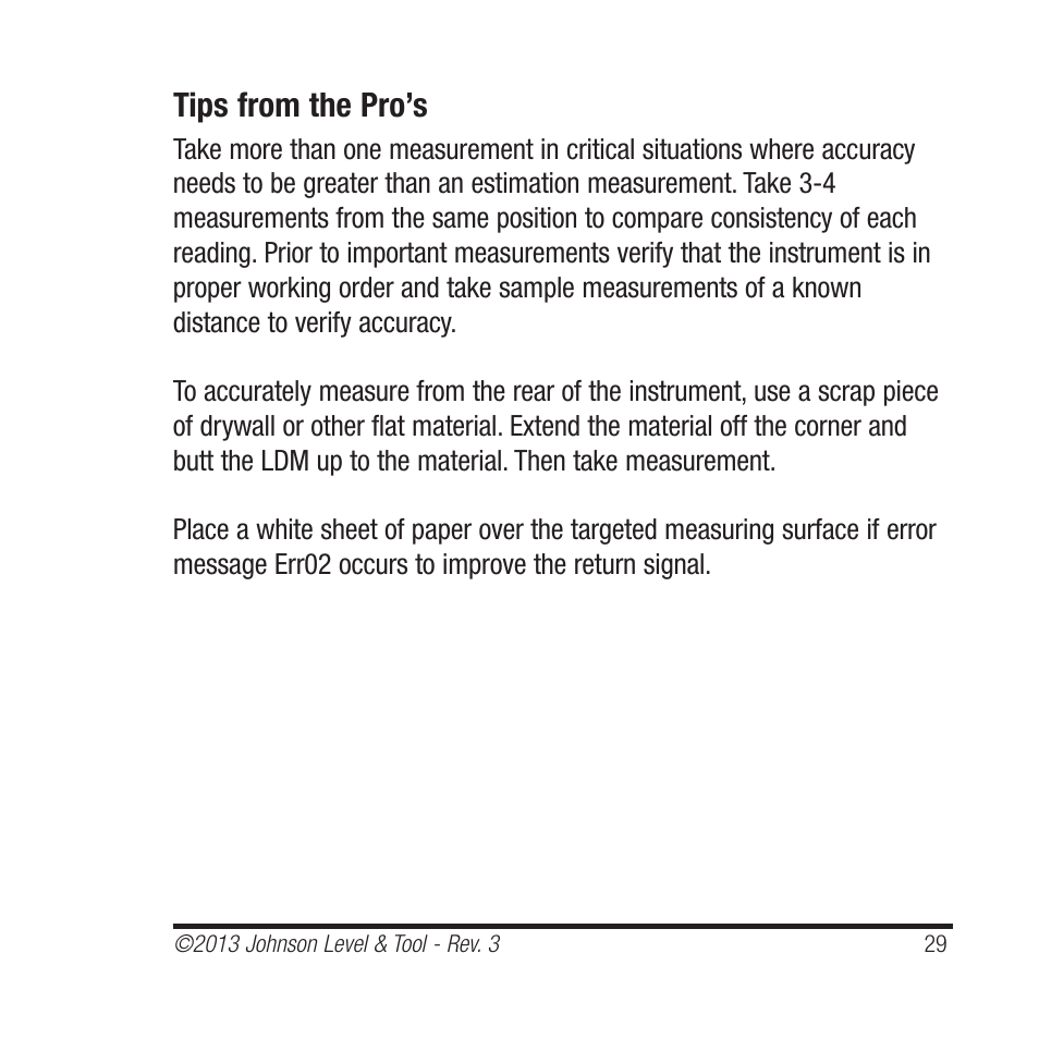 Johnson Level & Tool Mfg. 40-6001 User Manual | Page 29 / 32