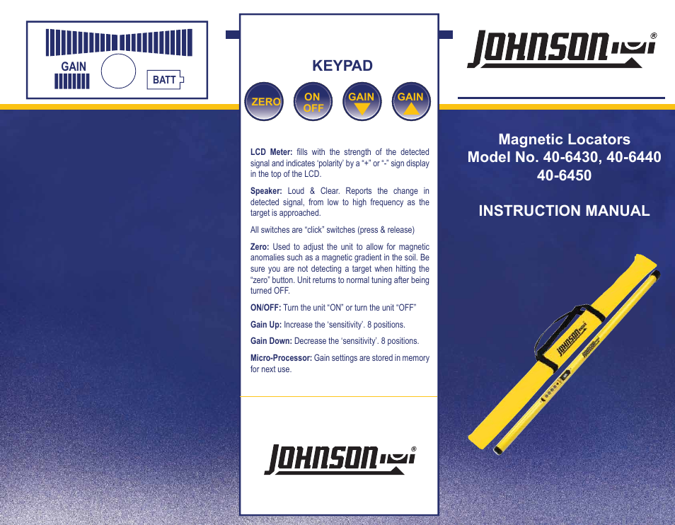 Johnson Level & Tool Mfg. 40-6450 User Manual | 2 pages